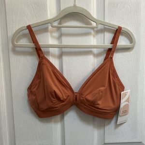 All You Lively Mesh Trim Bralette Bra Rust Brown Wireless NWT Size 1 32DD-34DD